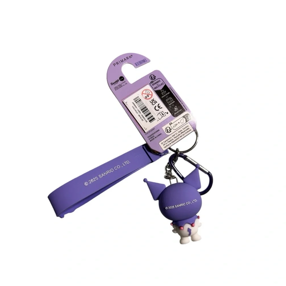 Kuromi Keychain with Purple Strap Hello Kitty Sanrio NWT
